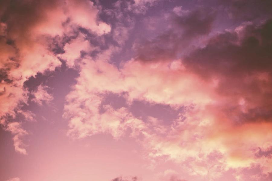 clouds in sunset sky
