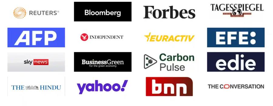 Coverage collage of media articles from campaign 