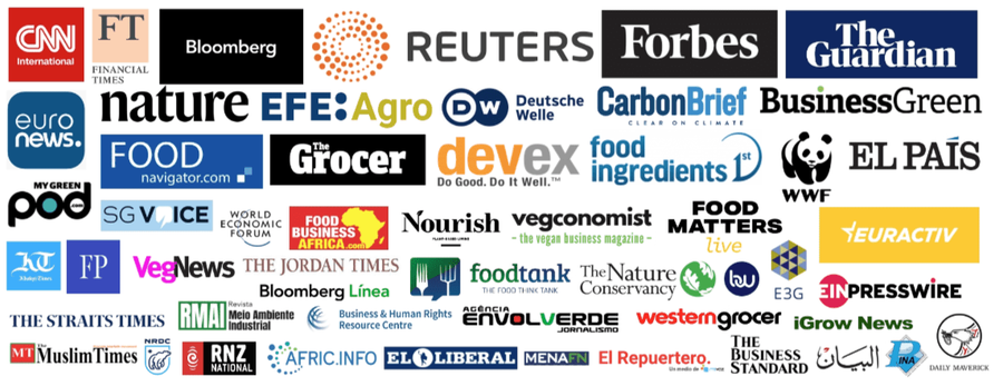 Collage of media coverage for food at COP27