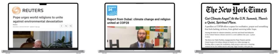 Top media articles covering faith at COP28
