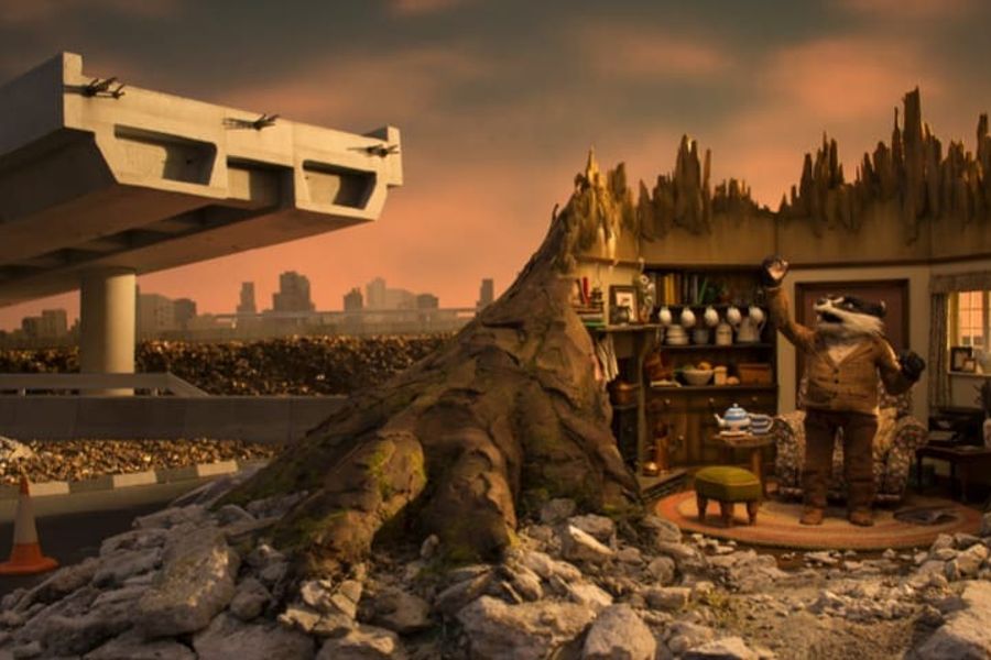 Still shot from the Wind in the Willows animation.