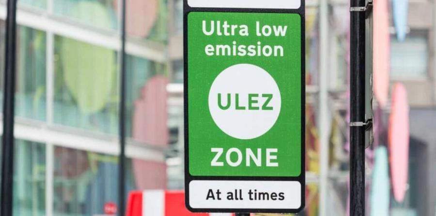 Road sign reading 'Ultra low emission zone / At all times/ ULEZ'