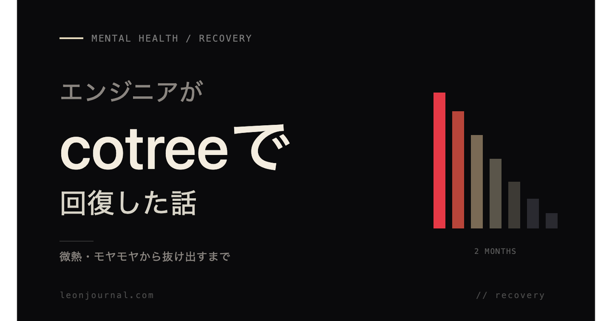 エンジニアがcotreeでメンタル回復した話