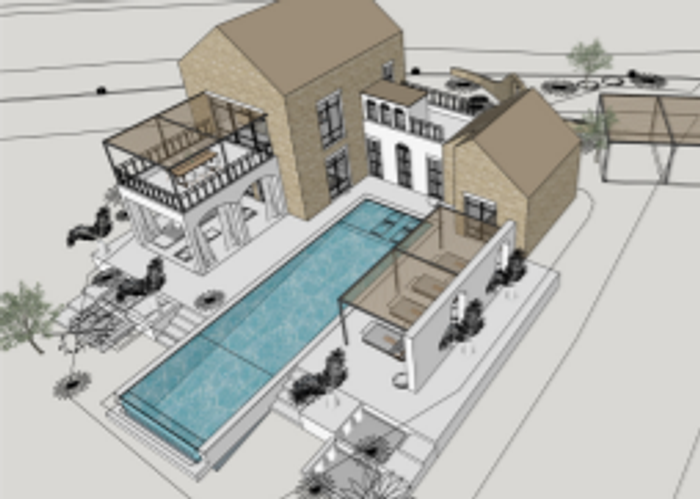 Aerial view of the villa