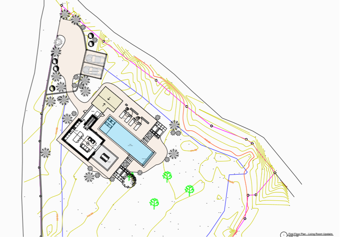 First Floor Site Plan - Living Room Upstairs