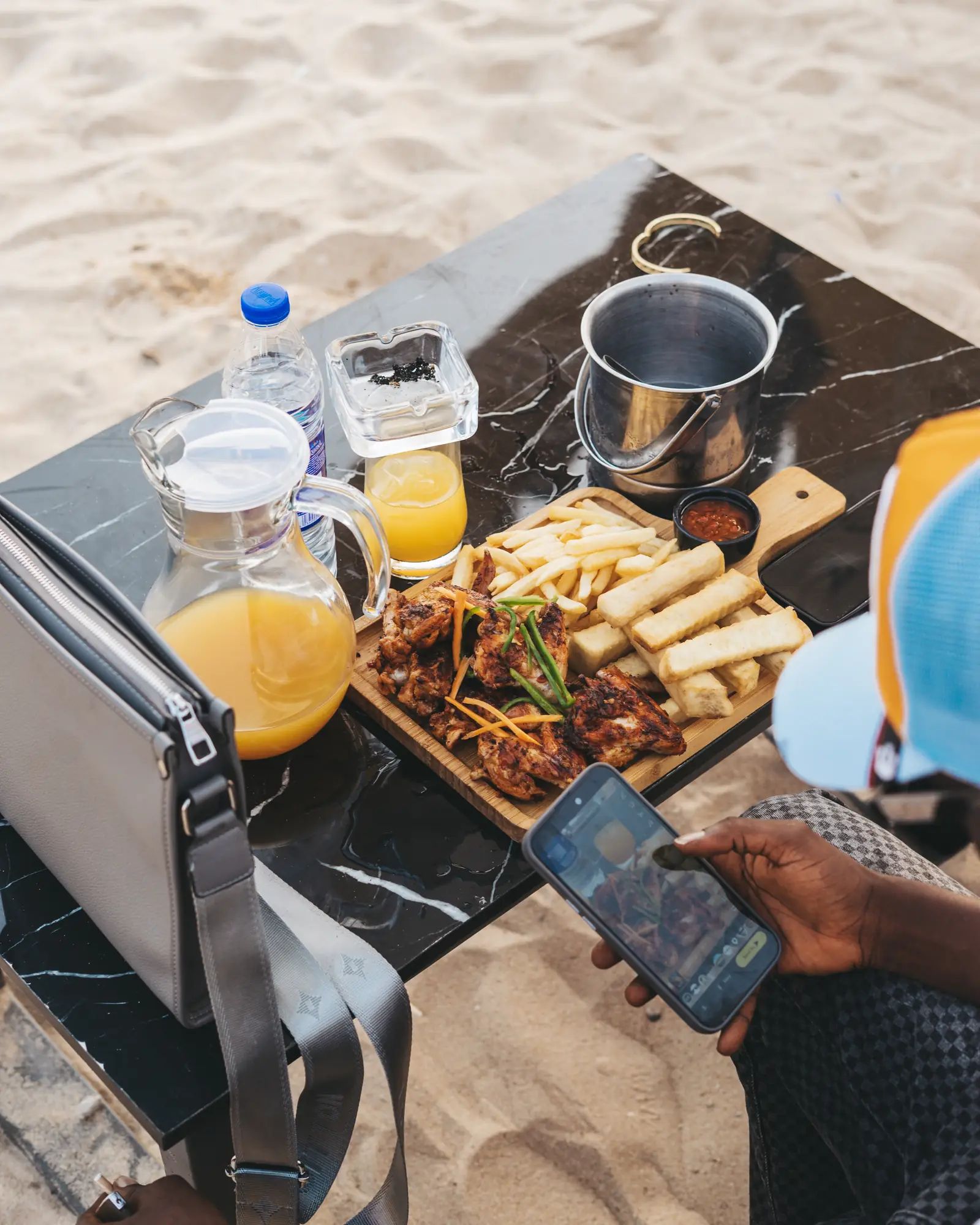 Shared plates by the water