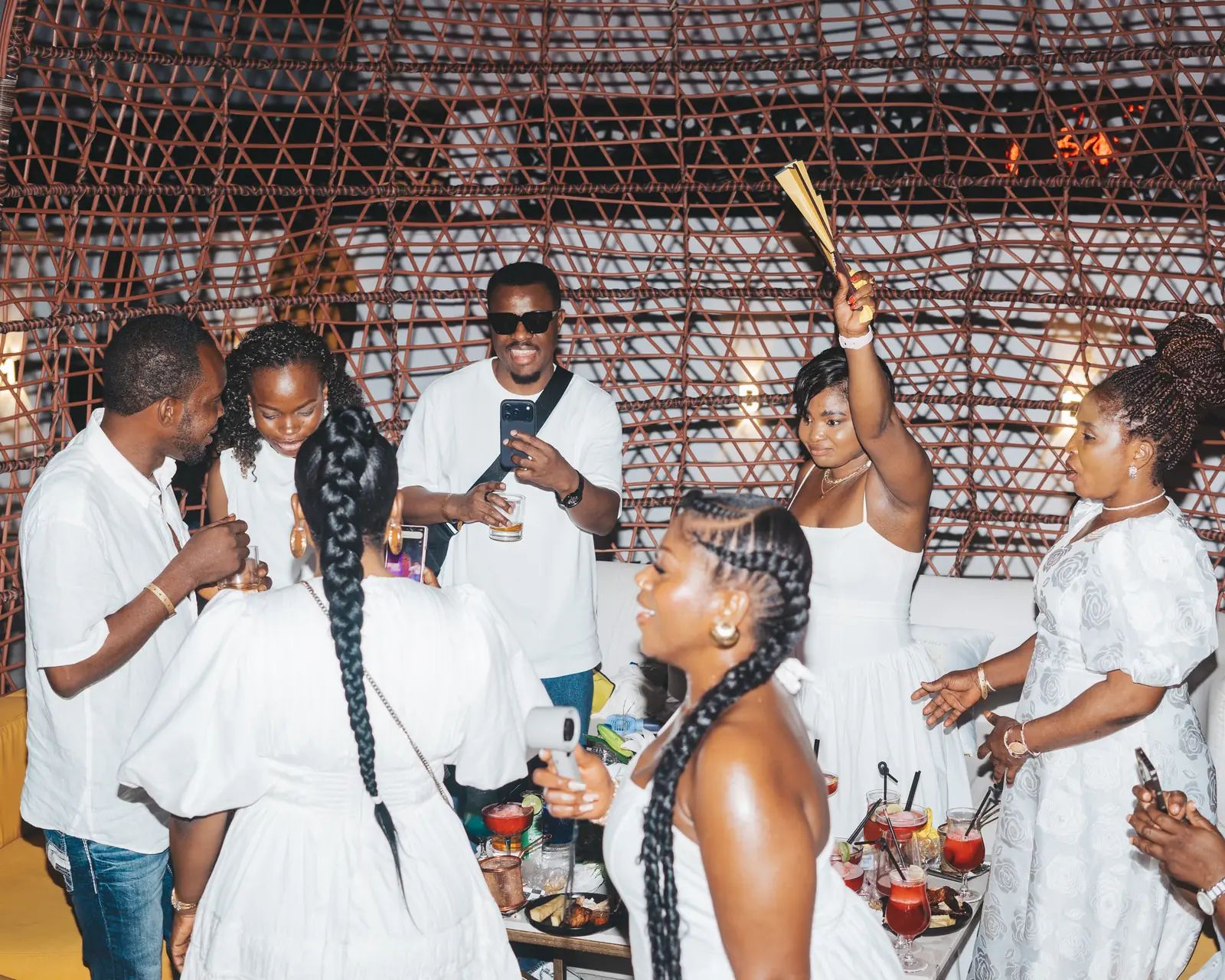 The white party in full swing