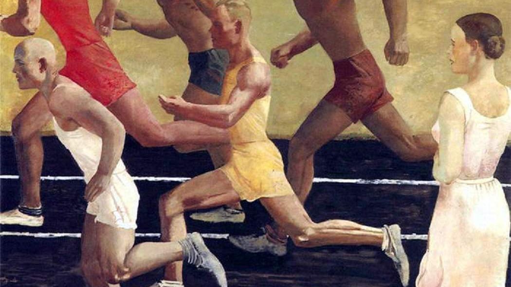Pintura de pessoas correndo