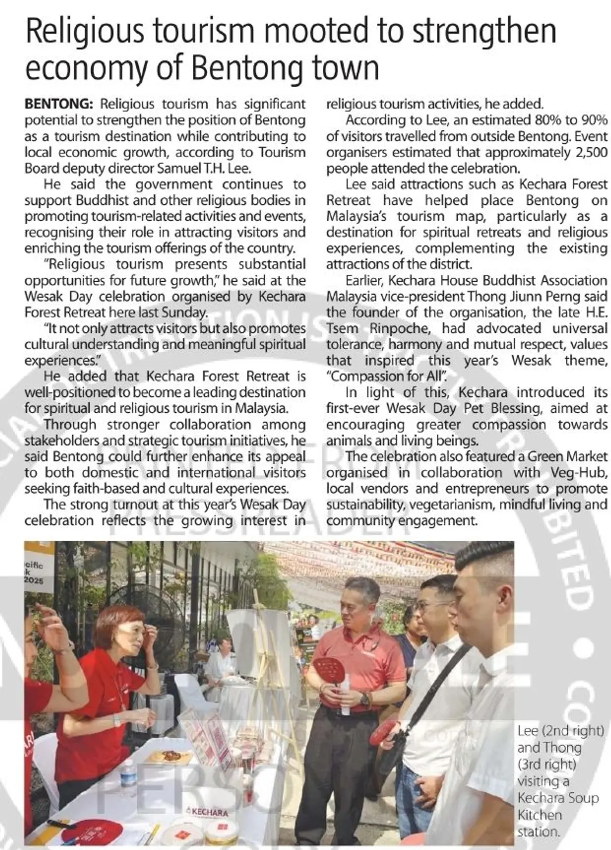 Reli­gious tour­ism mooted to strengthen eco­nomy of Bentong town