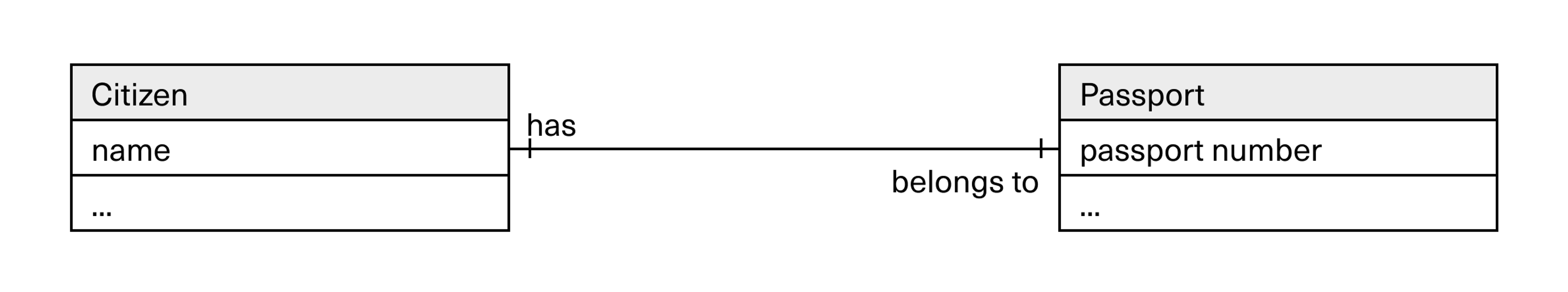example showing how a citizen is related to a passport number