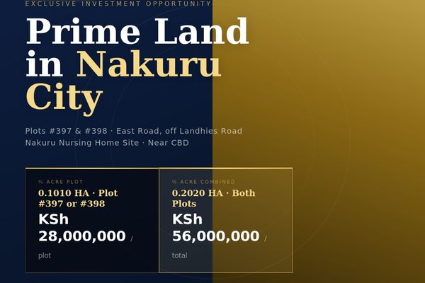 1/2 PRIME COMMERCIAL LAND FOR SALE — NAKURU CITY