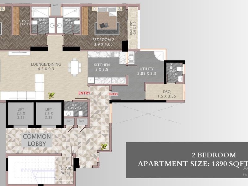 2-Bed Apartment for Rent Westlands — Mwanzi Road