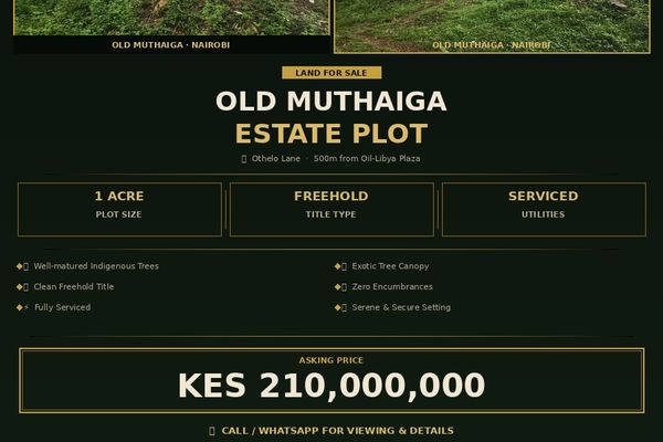 1ACRE PRIME LAND FOR SALE | OLD MUTHAIGA, NAIROBI 🏡