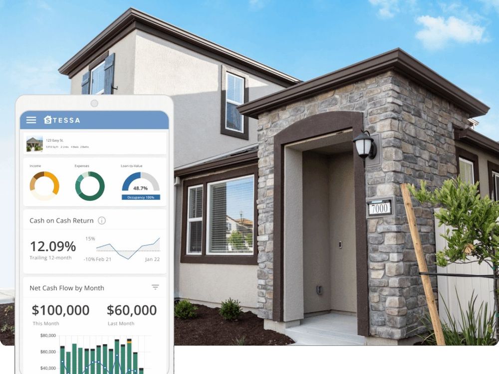 Stessa portfolio performance product marketing UI for landlords Stessa portfolio performance product marketing UI for landlords