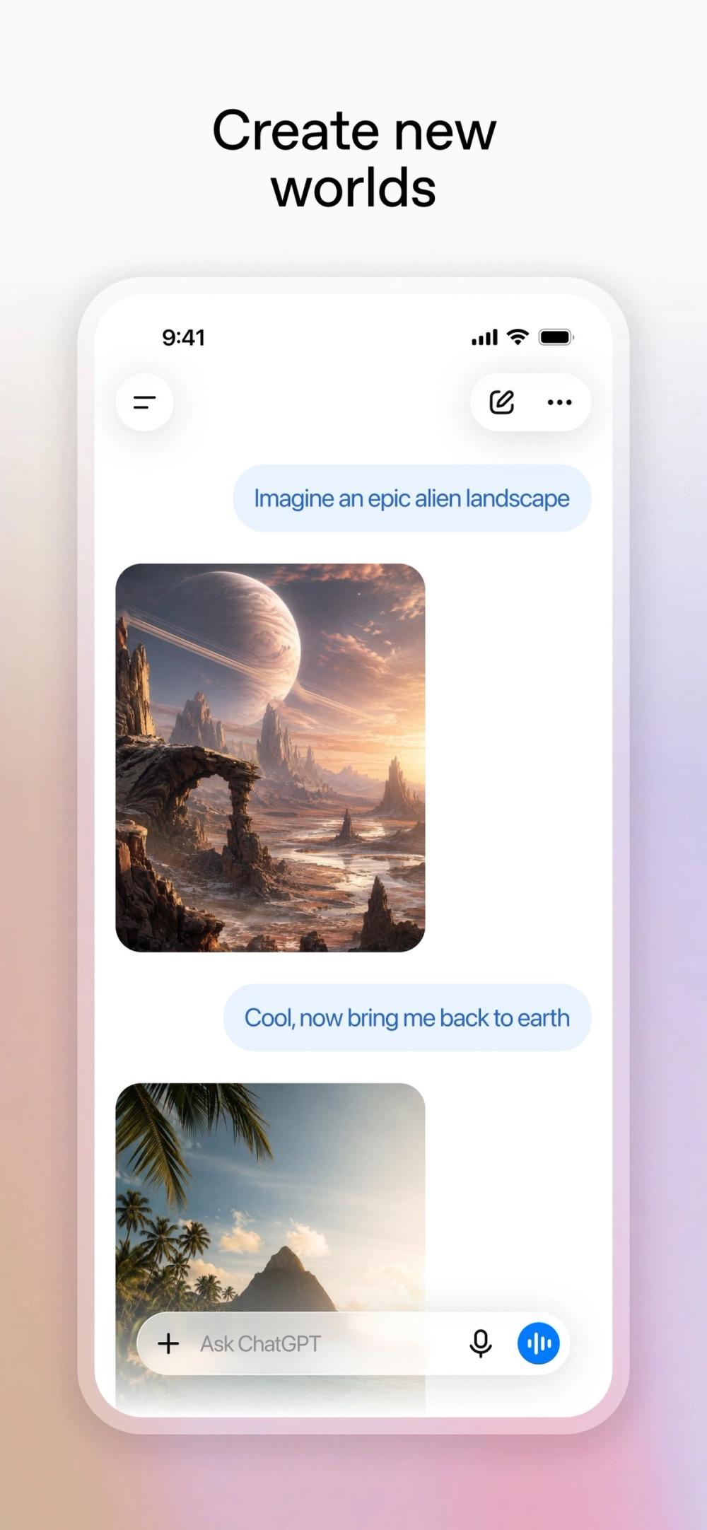 ChatGPT iPhone app UI — best AI for writing essays hero