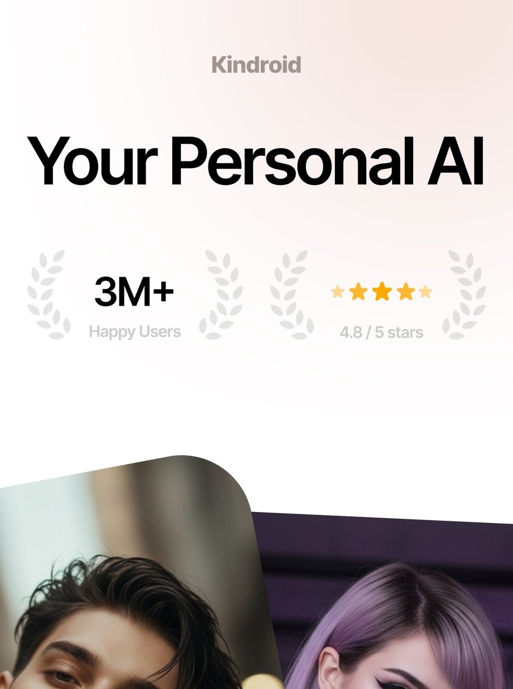 Kindroid AI companion app UI for long-term roleplay memory