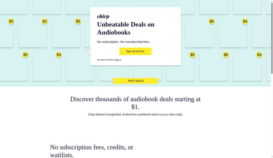 Chirp deals UI Chirp deals UI
