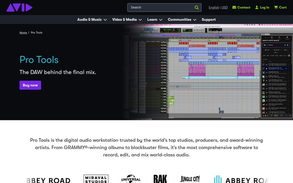 Pro Tools official page