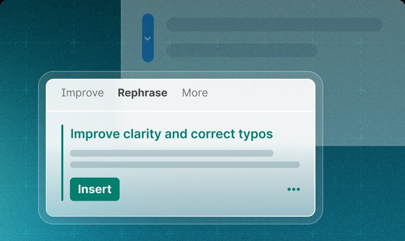 Grammarly rewrite assistant for polishing school writing