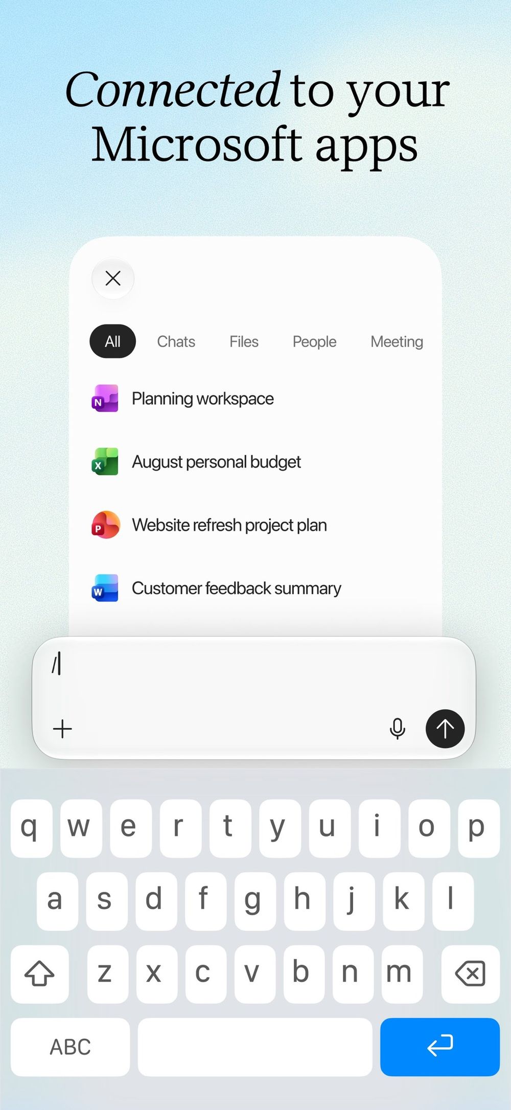 Microsoft Copilot iPhone app product UI