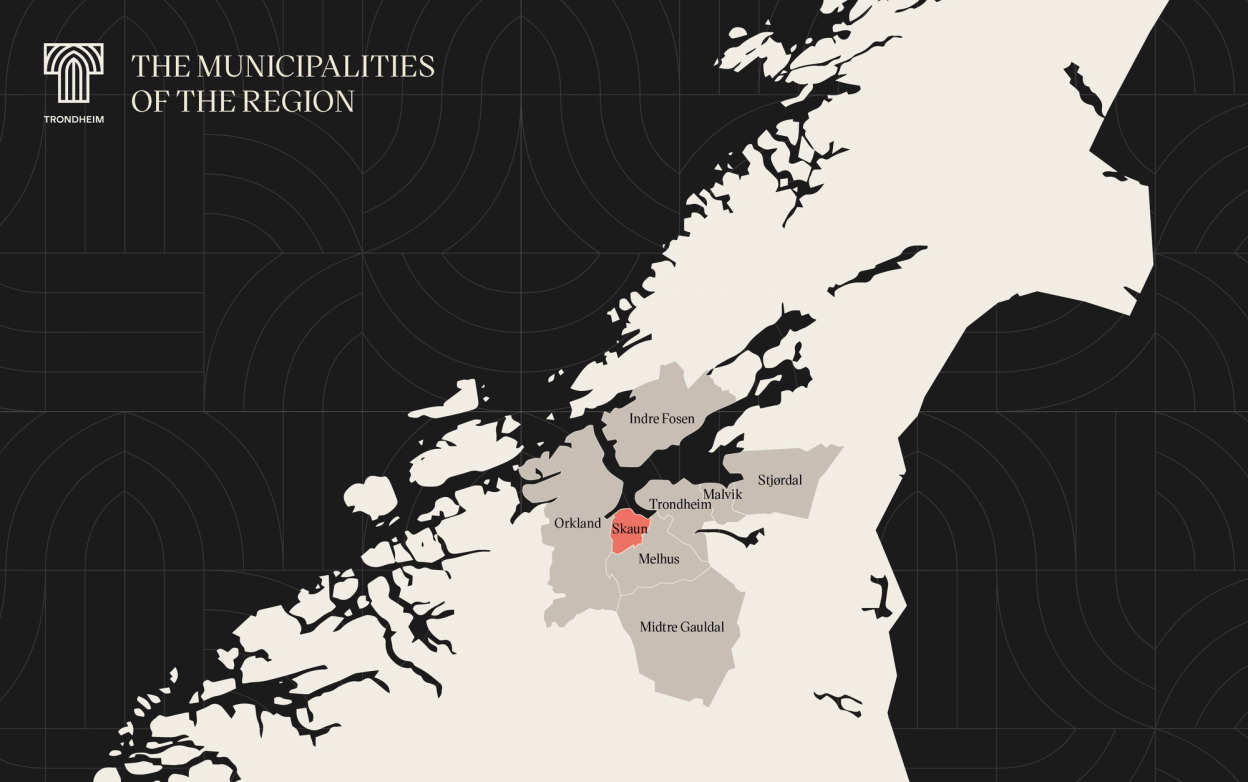 Trondheim region, Skaun municipality outlined