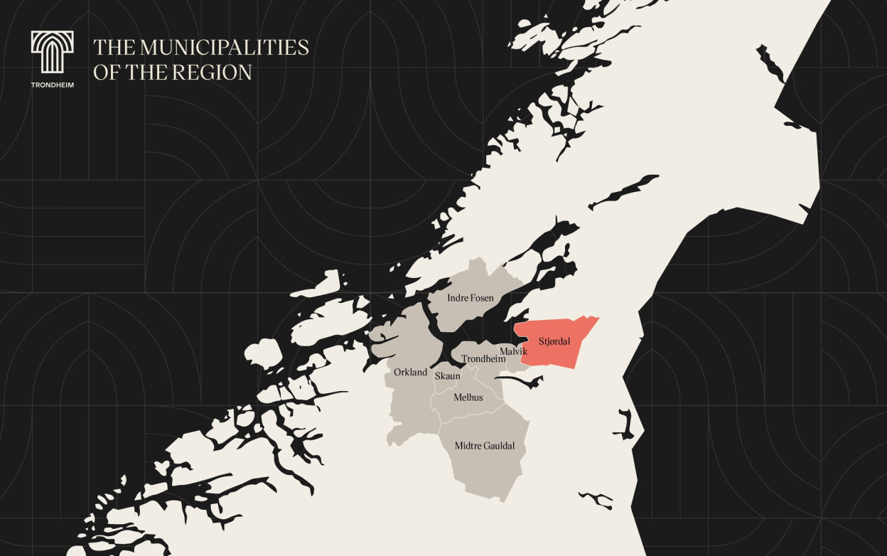 Trondheim region, Stjørdal municipality outlined