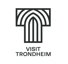 Visit Trondheim logo black and white with "Visit Trondheim" and the city brand "T"