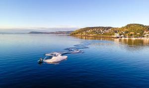 Jetski on the fjord near Hommelvik in Malvik