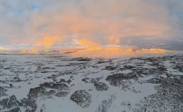 Mountain range "Sylan" east of Trondheim and Stjørdal