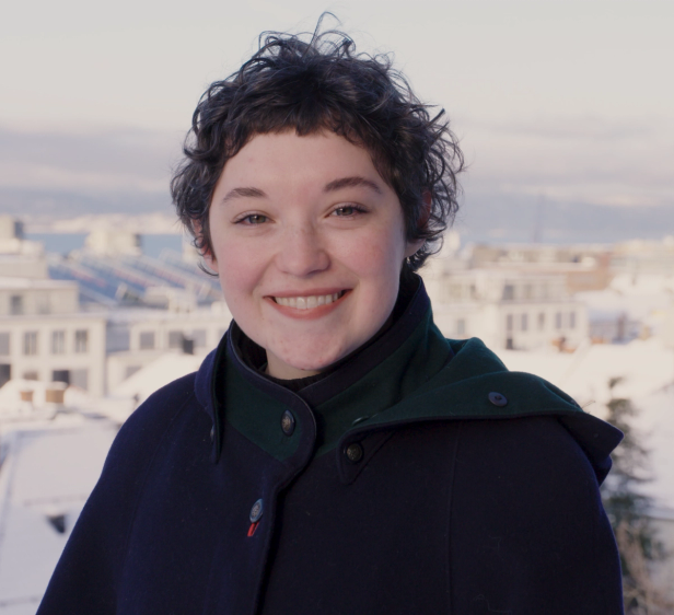 Portrait photo of Gwen Elliott outside waering a jacket