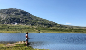 Fishing at a Mountain Lake in Forollhogna National Park