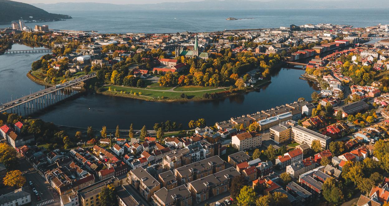 Trondheim City centre seen from above