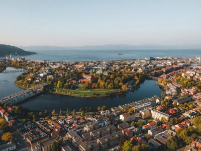 Trondheim City centre seen from above 