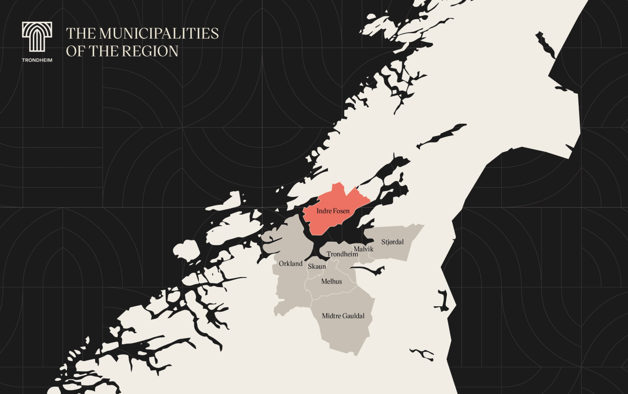 Trondheim region, Indre Fosen outlined