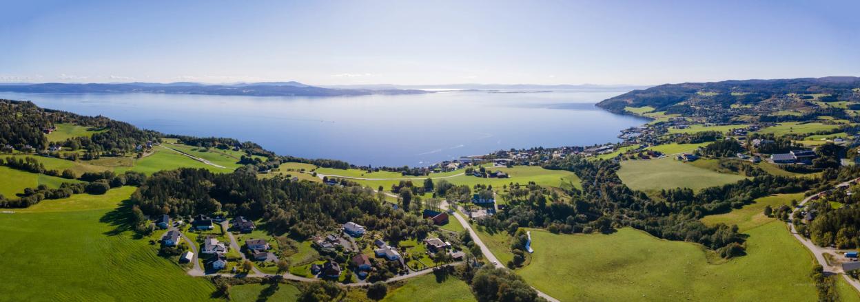 Trondheim fjord with Leksvik in the foreground