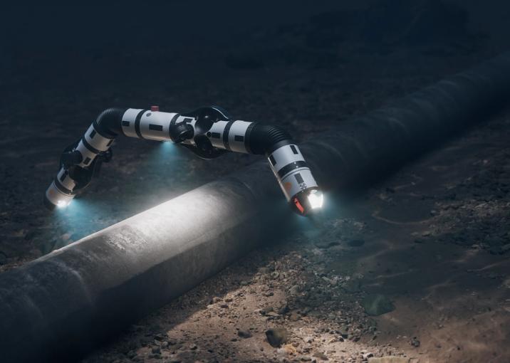 A futuristic looking eel-shaped robot