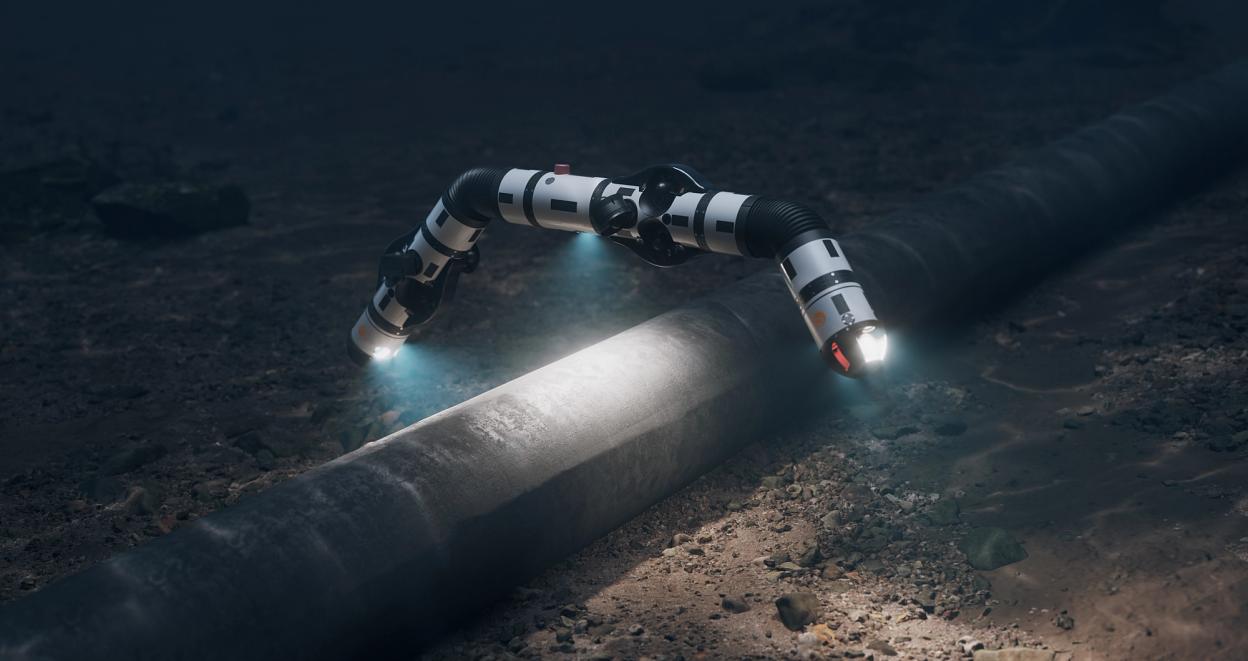 A futuristic looking eel-shaped robot