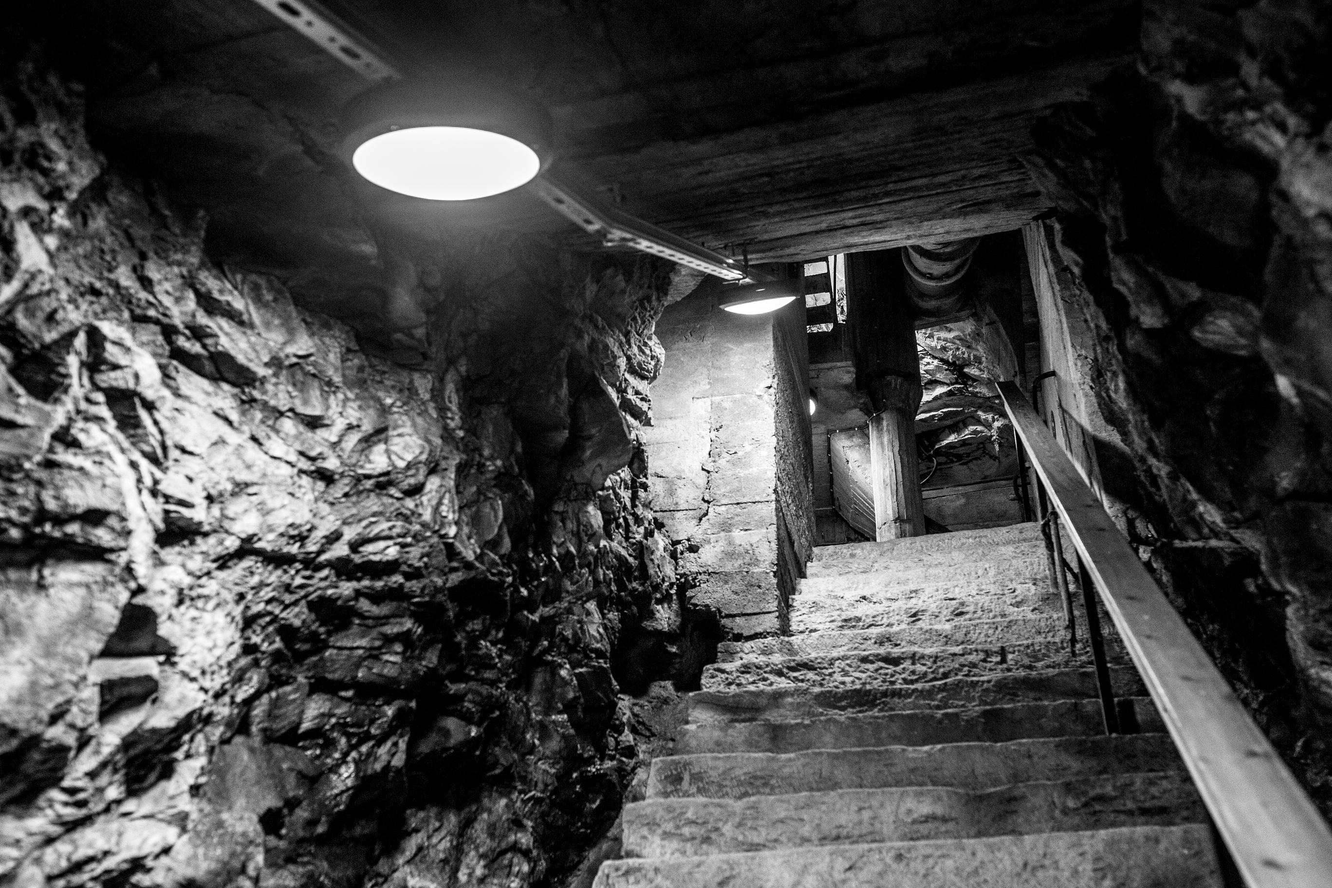 The dark underground cellars of Hegra Fortress
