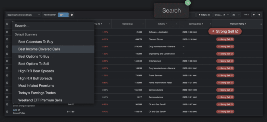 Trade Nine Out-Of-The-Box Option Premium Strategies Using The Predicting Alpha Terminal