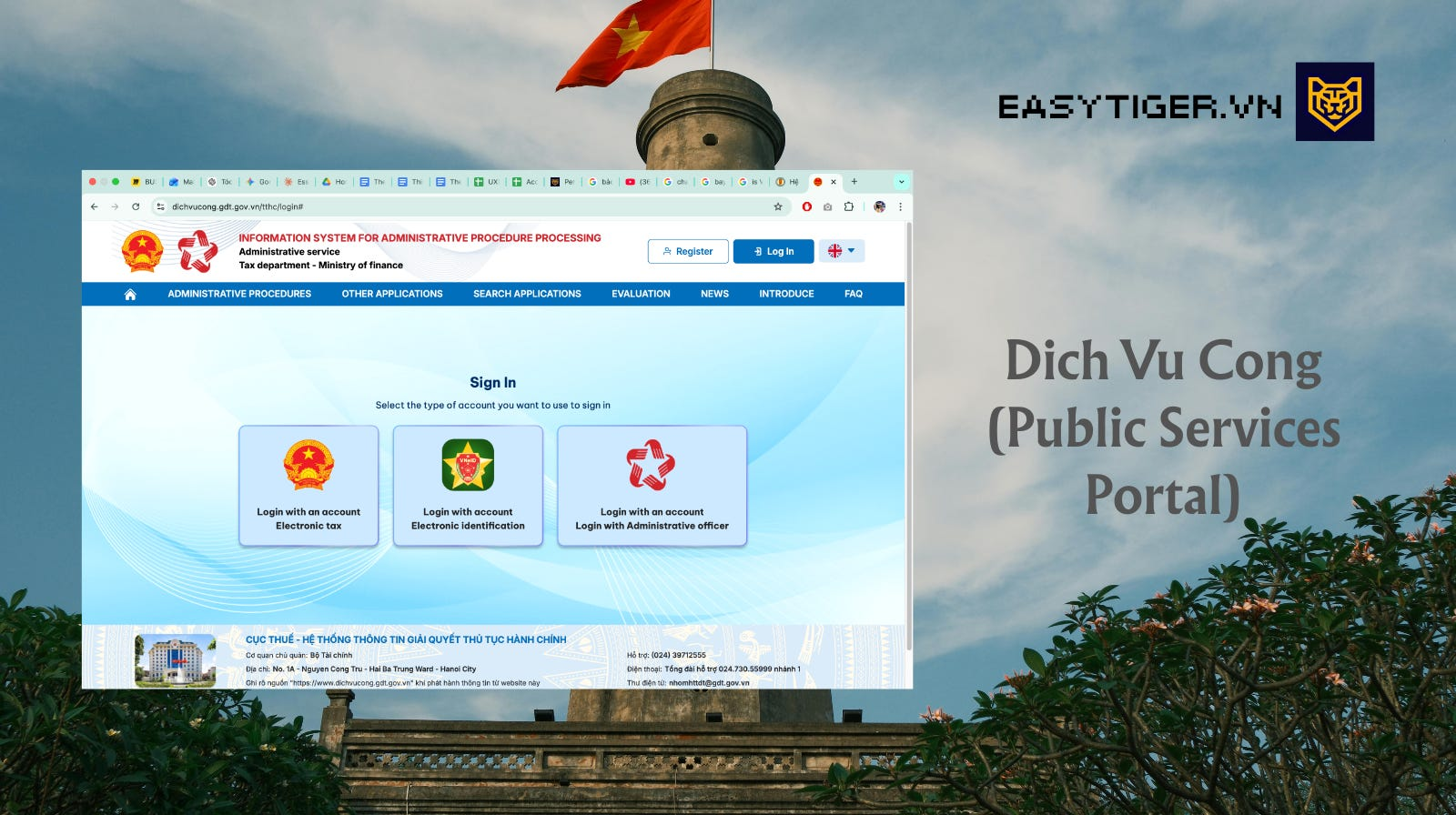 Screenshot of Dich Vu Cong (Public Services Portal)