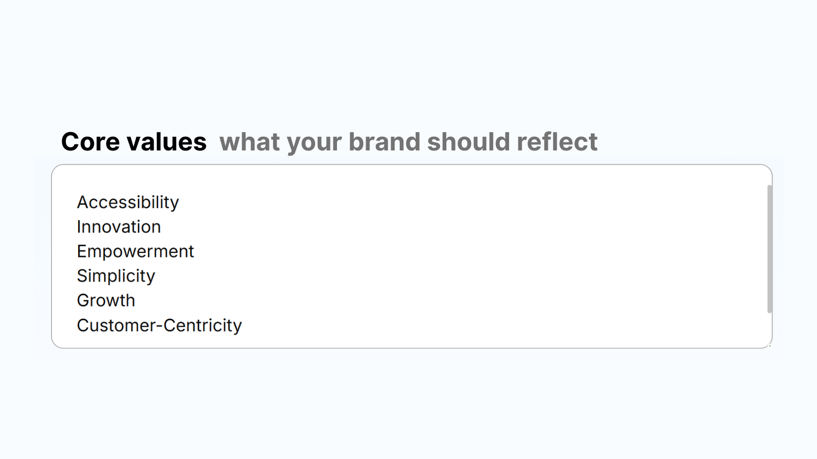 Dondo core values example