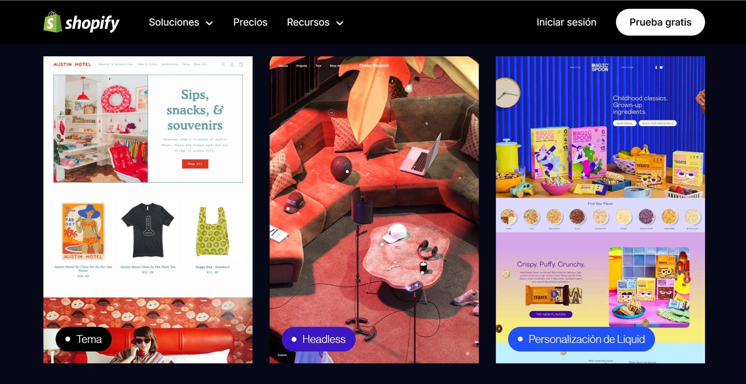screenshot shopify landing page