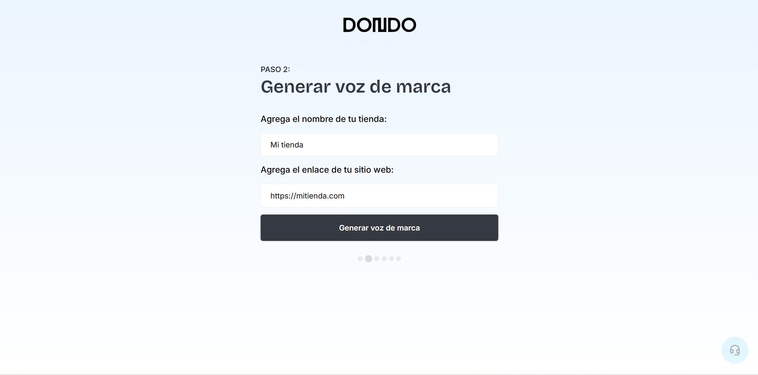 Captrua de pantalla para generar voz de marca en Dondo
