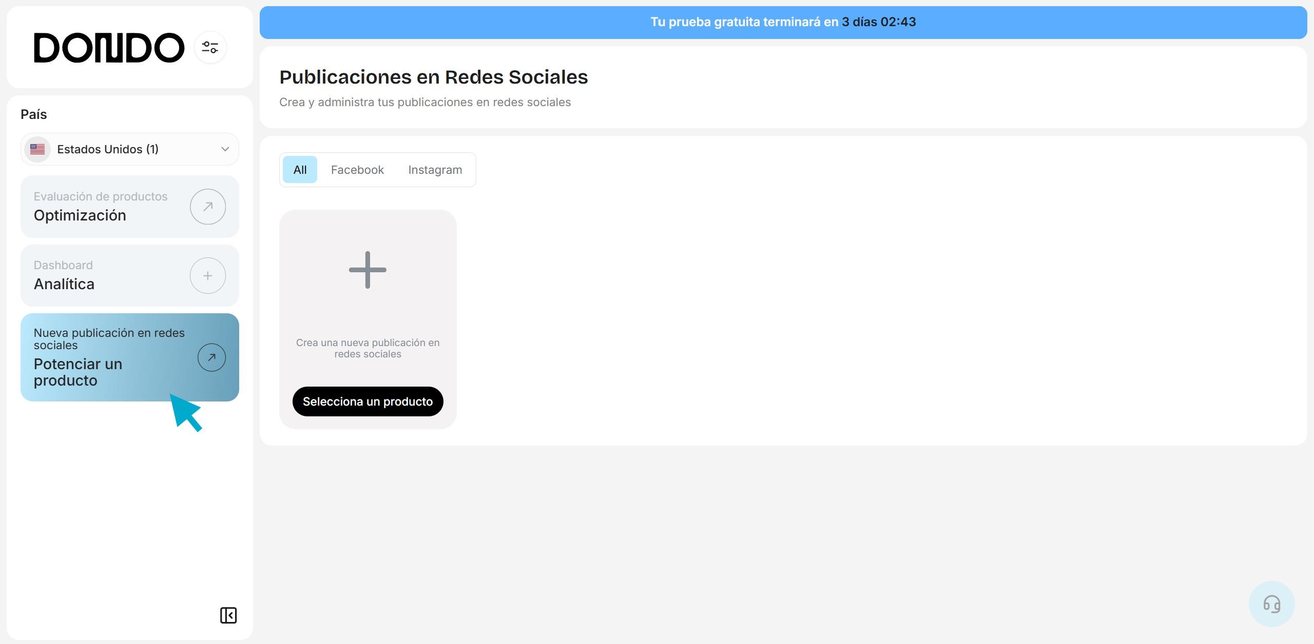 Captura de la pantalla para generar post para redes sociales con Dondo