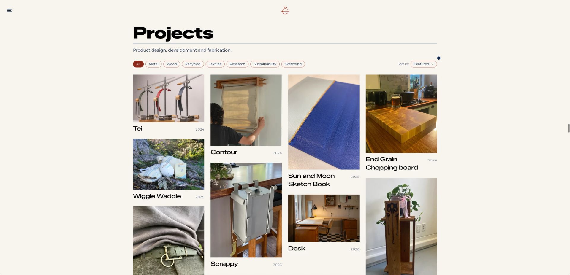 BrontëHF’s public projects page showing a filterable grid of portfolio work.