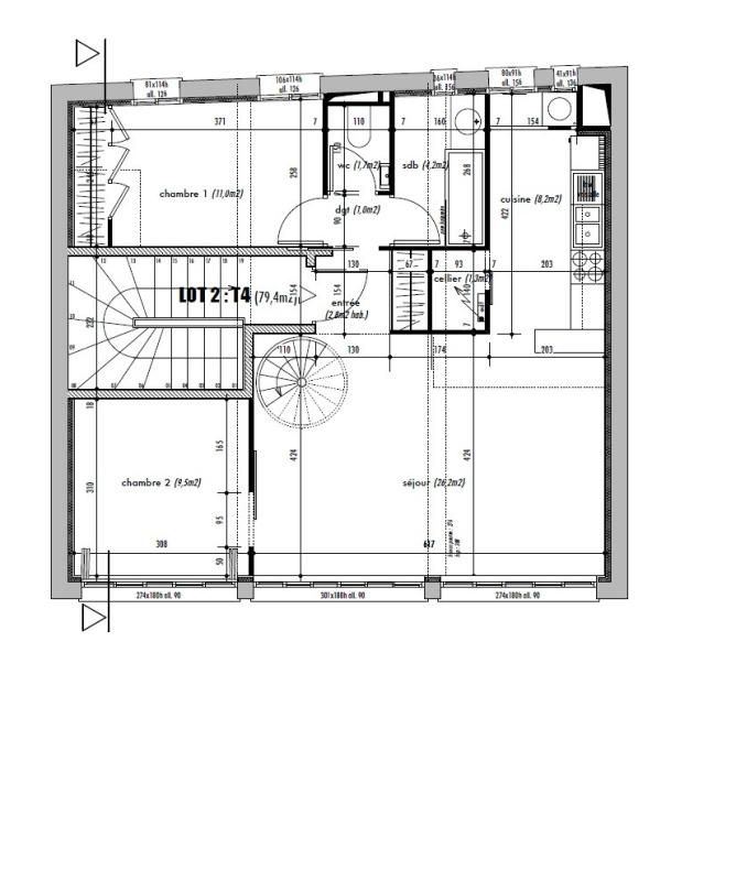 Location T4 duplex Capitole 79.42 m² ( colocations acceptées )