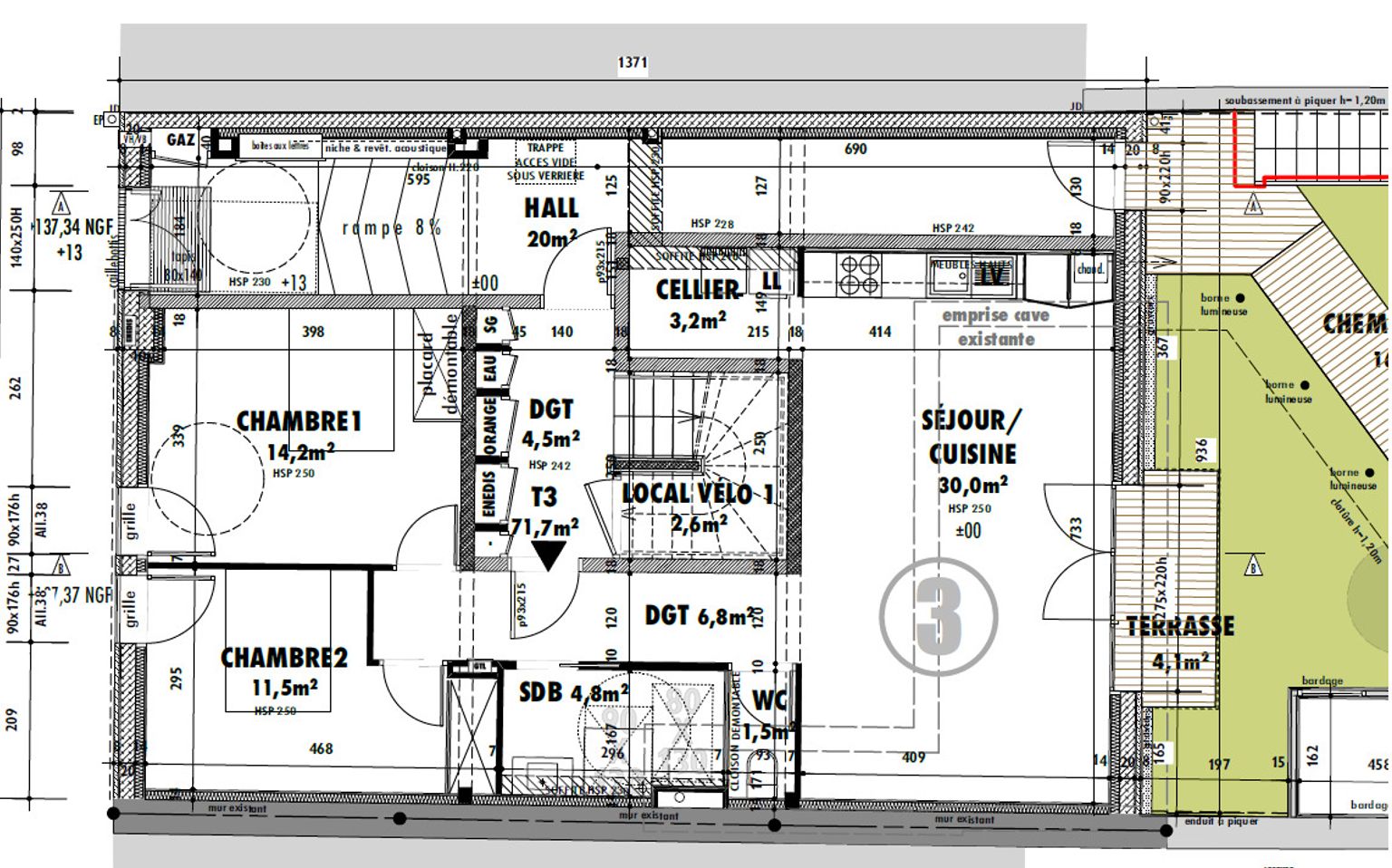Location charmant T3 avec jardin quartier Compans