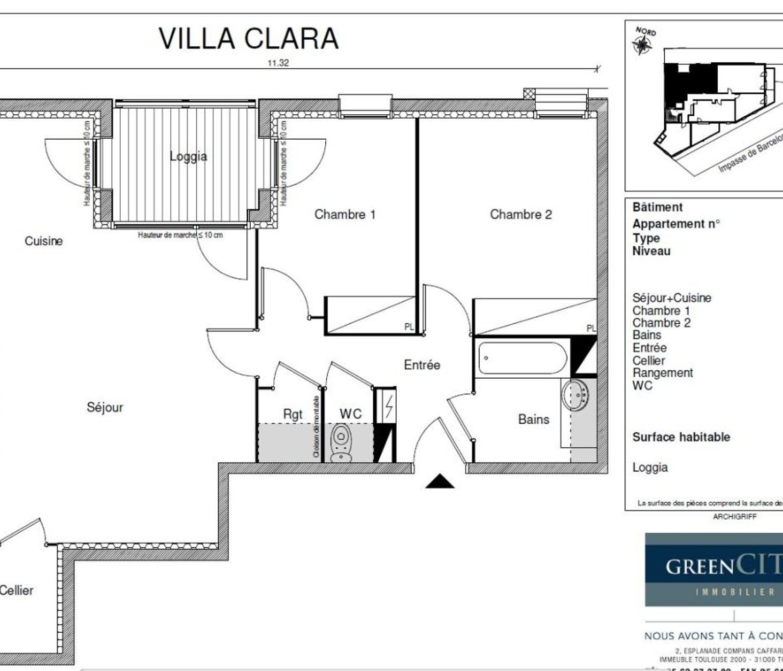 Location T3 de 70 m² avec terrasse et place de parking Compans
