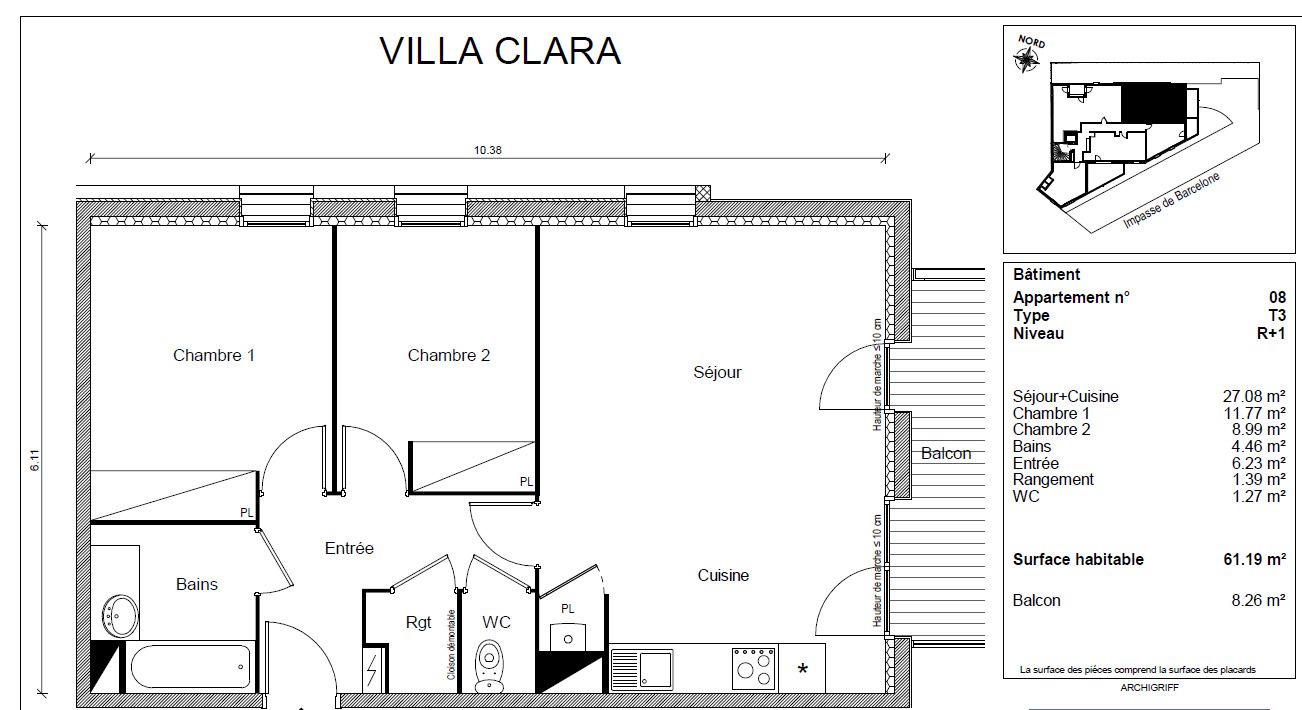 A louer : 1 impasse de Barcelone 31000 Toulouse