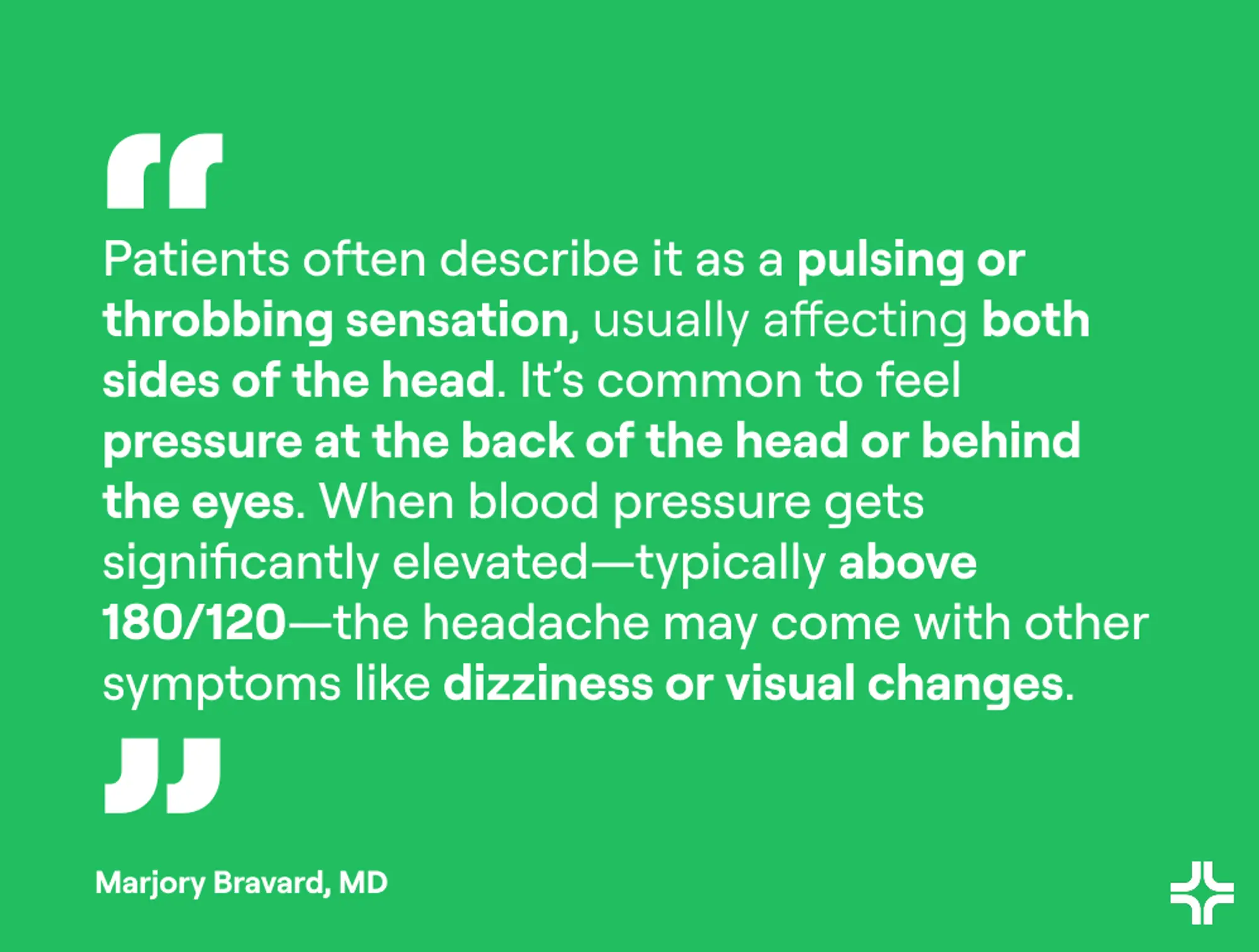 How patients describe a high blood pressure headache